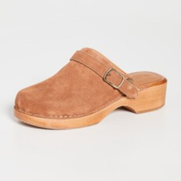 NEW RE/DONE Made In Italy Leather 70's Classic Clogs Cuoio for women 567mn - Picture 4 of 9